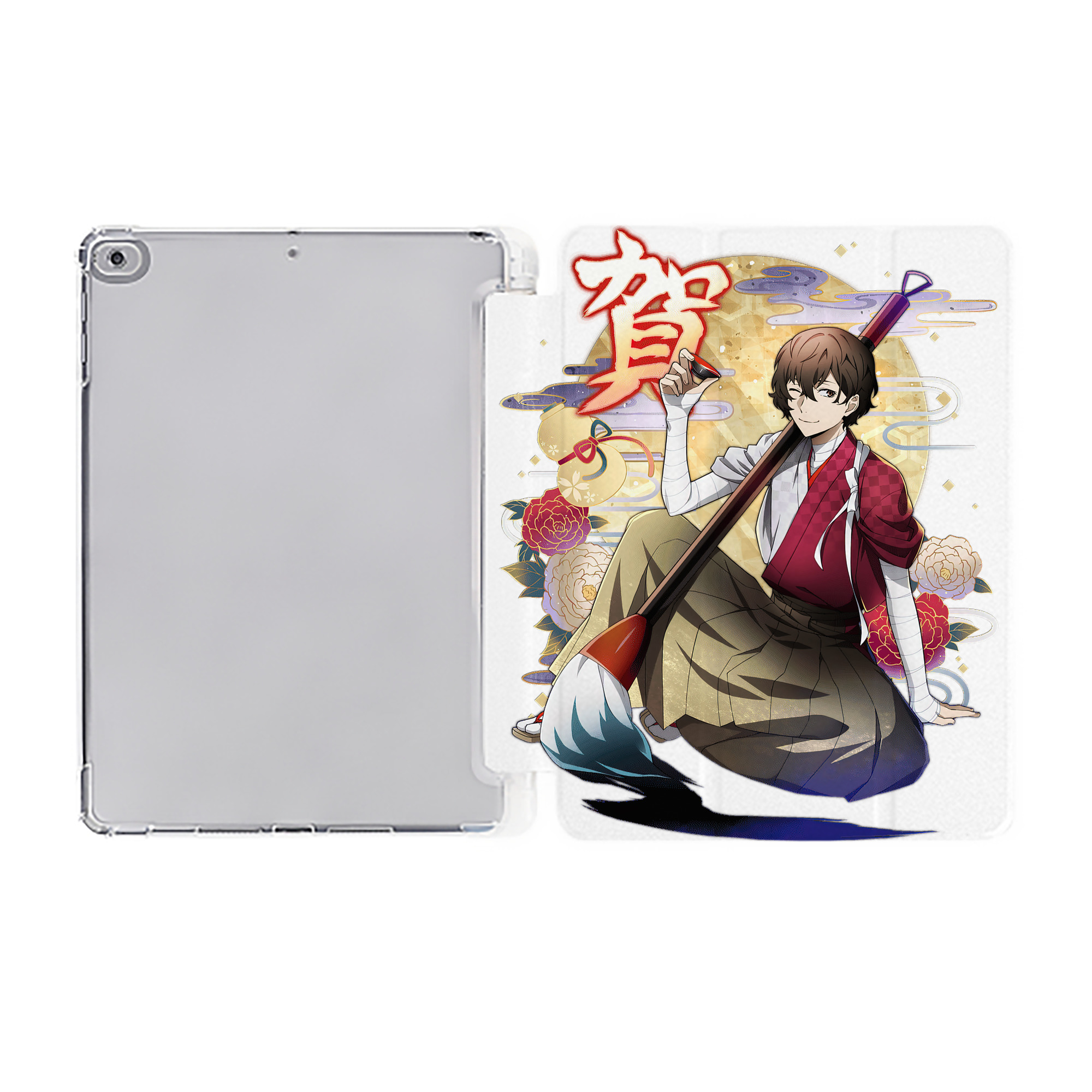 （画像用） 文豪ストレイドッグス Bungo Stray Dogs IPad ケース ペン収納付き 三つ折りスタンド PUレザー×シリコン 対応機種9.5/10.5/10.9インチ